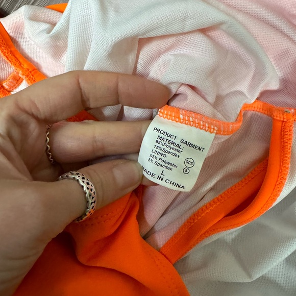 Neon Orange One Piece Bathing Suit - Picture 4 of 4